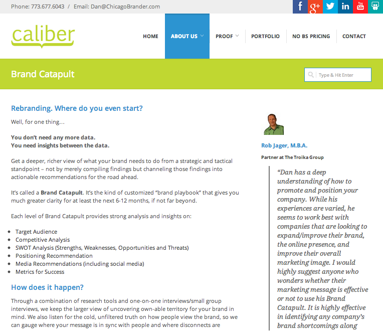 caliberscreengrab2 Brand Strategy Chicago Content Marketing